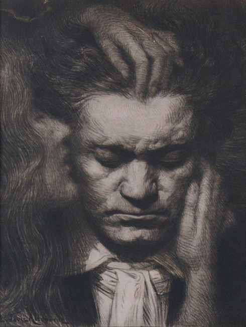 Lithograph of Beethoven