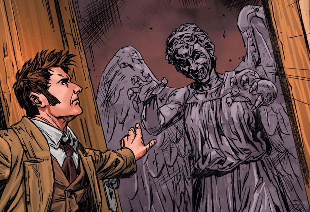 The Tenth Doctor faced the Weeping Angels in WW1 during the comic-strip story, The Weeping Angels of Mons.