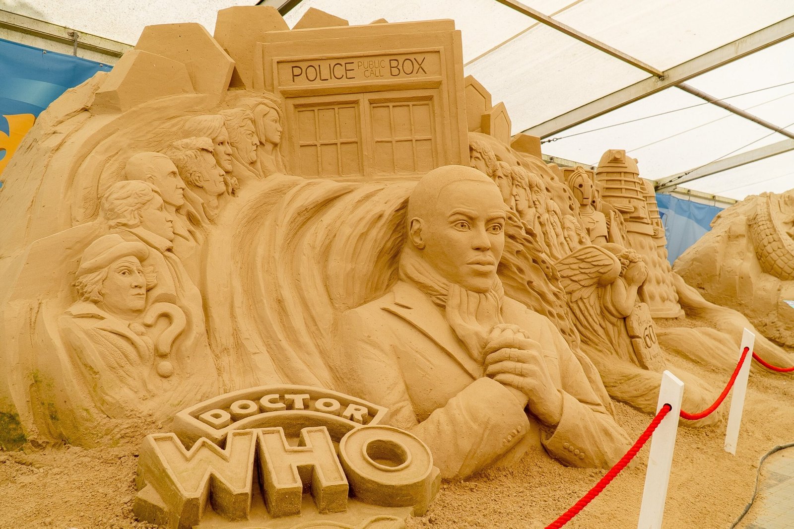 Check Out This Cool Doctor Who Sand Sculpture Featuring Daleks, Cybermen, and all the Doctors!